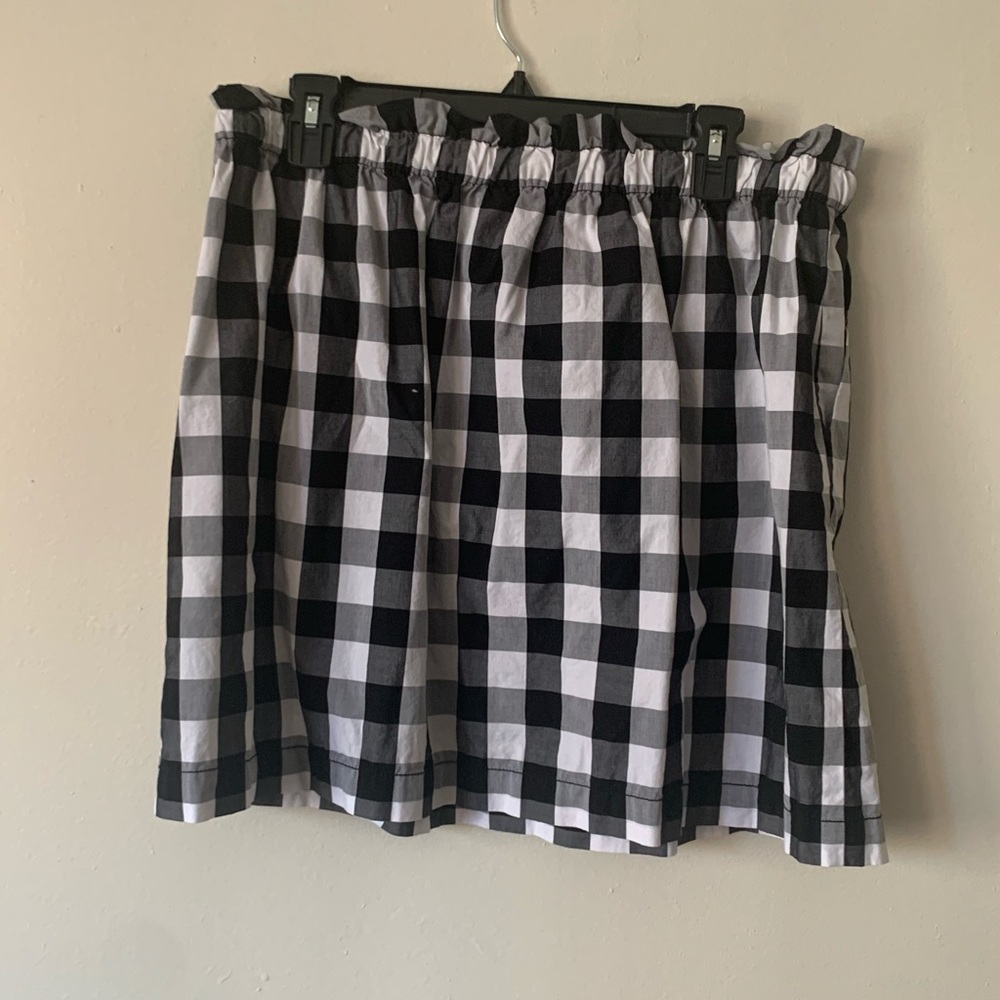 kate spade Black and White Gingham Drawstring Skirt - Picture 2 of 5